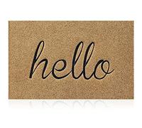 AOAOPQ Hello Zerbino da esterno con retro in gomma antiscivolo, 60 x 90 cm, per porta d'ingresso, corridoio, facile da pulire