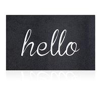 AOAOPQ Hello - Zerbino di benvenuto per esterni con retro in gomma naturale, 60 x 90 cm, antiscivolo, resistente, per aree ad alto traffico, grandi tappetini neri