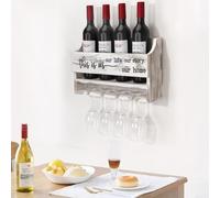 AOAOPQ Portabottiglie da parete con stelo This is Us Supporto per bicchiere da vino da appendere accessori per vino per casa, cucina, sala da pranzo, bar, decorazione da parete, bianco lavaggio