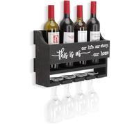 AOAOPQ Portabottiglie da parete da appendere alla parete, portabottiglie per la posta, organizer per cucina, dispensa, sala da pranzo, bar, cantina, rustico, nero