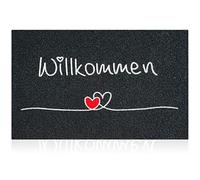 AOAOPQ Tappetino antiscivolo per interni ed esterni, con tappeto d'ingresso, con retro antiscivolo, per porta di casa, nero