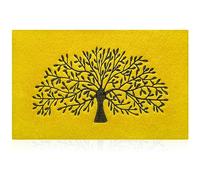 AOAOPQ Tappetino da esterno antiscivolo per interni con albero della vita, tappeto da ingresso per esterni, lavabile in lavatrice, tappeto barriera giallo