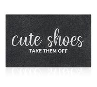 AOAOPQ Welcome Mat - Tappetino da ingresso per esterni, con motivo "Take them off", per porta d'ingresso e tappetino in gomma, per interni, in polistirolo, antiscivolo, colore: nero