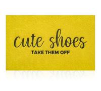 AOAOPQ Zerbino per ingresso di casa, divertente, con scarpe carine, per toglierli, resistente, facile da pulire, tappetino per interni ed esterni, per porta, cucina, ingresso, casa, ingresso, giallo