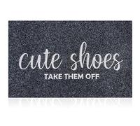 AOAOPQ Zerbino per porta d'ingresso per interni ed esterni, in gomma grigia, con simpatiche scarpe, antiscivolo, facile da pulire, per corridoio, patio, ingresso