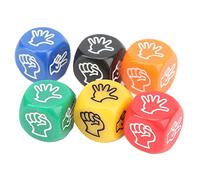 Aoaoy 12pcs Dito Indovinare I Dadi di Gioco 6 Colori 6 Colori 20 Mm di Carta Rock Forbici da Gioco per Adulti per Bambini in Famiglia Festa
