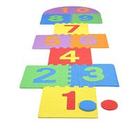Aoaoy 1Set Jumping Lattice Game Game Toy Interlocking Puzzle Play Tappetini, Hopscotch Playmat for Kids Piatti di Allenamento Sensoriale Eva Giant Hopscotch Rug Game Sviluppa il (Colorato)