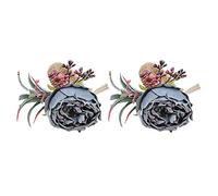 Aoaoy 2 portatovaglioli innovativi con fibbia a fiore simulato per hotel ristorante (blu foschia)