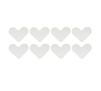 Aoaoy 8 adesivi per tappeti, in poliuretano, lavabile, a forma di cuore, riutilizzabili, per pavimenti in legno duro e piastrelle, colore bianco, L.