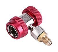 Aoaoy Adattatore di Connettore Rapido Basso Basso, la Manica Protegge Dalla Lesione e Perdita di Liquido di Raffreddamento, Accoppiatore di Metallo R134A a 90 °, Maschio Bagliore (Ad alta pressione