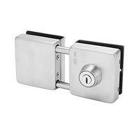 Aoaoy Blocco in Acciaio Inossidabile Spazzolato, Blocco della Porta di Vetro Resistente, Blocco del Cancello Scorrevole di Piccole Dimensioni con Consistenza Completa, Colonna di