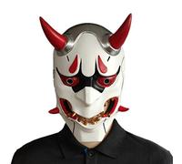 Aoaoy Game Genji Devil - Maschera per cosplay, Halloween, fantasma demone, unisex, per il viso, colore nero, bianco, rosso