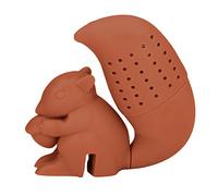 Aoaoy Infusore per tè a forma di scoiattolo, in silicone per uso alimentare, a forma di scoiattolo, per casa e ufficio (marrone)