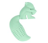 Aoaoy Infusore per tè a forma di scoiattolo, in silicone per uso alimentare, a forma di scoiattolo, per casa e ufficio (verde)