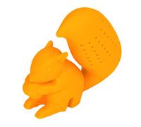 Aoaoy Infusore per tè a forma di scoiattolo, in silicone per uso alimentare, a forma di scoiattolo, per casa e ufficio (arancione)