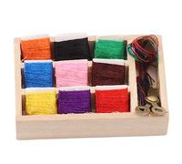 Aoaoy Kit di scatole da cucito per casa delle bambole in scala 1:12, ricchi dettagli, squisiti colori vivaci, scatola da cucito in miniatura per decorazioni fai da te