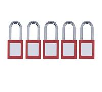 Aoaoy Luci in Nylon a Chiave, Blocco Cromato Placcato, Etichetta Scrivibile, 5 Blocchi di Tagout di Blocco Set per L'industria con una Chiave Opera Altri, Facile Identificare,
