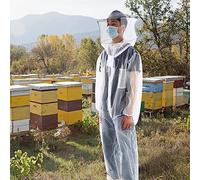 Aoaoy Massaggiagengive anti-bee, trasparente, monopezzo, rete di nylon, tuta da apicoltura, abbigliamento da api, accessori (L)