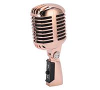 Aoaoy Microfono da palcoscenico, microfono dinamico con motivo cardioide e alloggiamento insonorizzato per esibizioni dal vivo, KTV, adatto per condizioni difficili, regolabile (oro rosa)
