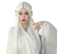 Aoaoy Parrucca lunga bianca dritta Anime Cosplay Costume dritto Slim lungo Full Synthetic Wigs for Women