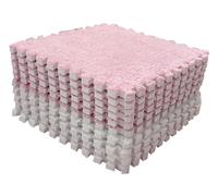 Aoaoy Peluche Tappetino da Pavimento in Schiuma Puzzle, Bloccanti a Colori Tappeti Morbidi per la Camera da Letto, Basta Posizionare Sul Pavimento Come un Puzzle, (Bianco rosa)