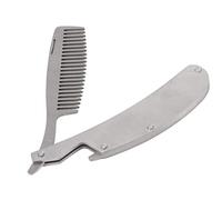 Aoaoy Pettine in Metallo per gli Uomini Pieghevole 11 × 4 × 1 1 1 Barba in Acciaio Inox Portatile Bottiglia Baffi Pieghevole Portatile Apre