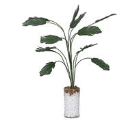 Aoaoy Pianta in miniatura per casa delle bambole, in scala 1:12, vivace banana, decorazione bonsai, decorazione per casa delle bambole con foglie verdi (grande)