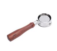 Aoaoy Portafiltro da 58 mm per caffè, senza fondo con manico in legno, facile da usare, in acciaio inox, per macchina, impugnatura più liscia, 370 g