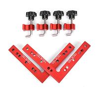 Aoaoy Righello di posizionamento ad angolo retto in lega di alluminio, 90 gradi, a forma di L, strumento per falegnameria con scala (160 x 160 mm con scala)