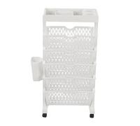 Aoaoy Scaffale Mobile, Supporto per Libri Rotolanti, Supporto per la Conservazione dei Libri, Multifunzionale Rolling Addensati con Grande capacità a 6 Livelli la Fiera 'ufficio (Bianco)