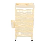 Aoaoy Scaffale Mobile, Supporto per Libri Rotolanti, Supporto per la Conservazione dei Libri, Multifunzionale Rolling Addensati con Grande capacità a 6 Livelli la Fiera 'ufficio (Beige)