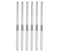 Aoaoy Set di 6 pennelli per nail art con penna multifunzione per punteggiare, disegnare, strisciare, pittura, set di pennelli per saloni di casa (argento)