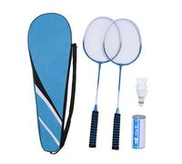 Aoaoy Set di Badminton professionale con racchetta in lega, 3 navette e borsa da trasporto, ideale per principianti e adulti (blu)