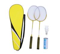 Aoaoy Set di Badminton professionale con racchetta in lega, 3 navette e borsa da trasporto, ideale per principianti e adulti (giallo)