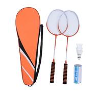 Aoaoy Set di Badminton professionale con racchetta in lega, 3 navette e borsa per il trasporto, ideale per principianti e adulti (rosso arancione)