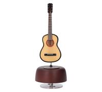 Aoaoy Squisito orologio da suonare con chitarra, artigianato con strumenti musicali, decorazione da tavolo, regalo di compleanno, scatola decorativa musicale