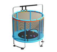 Aoaoy Trampolino Elastico per Bambini con Rete di Recinzione, Canestro da Basket e Anelli, Giocattolo Ideale per Interni Ed Esterni per Ragazzi e Ragazze, Design Compatto per un Facile Montaggio (Blu)