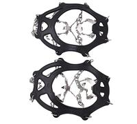 Aoaoy Valutazioni di Ghiaccio Grippers Clats Trazione Scarpe Cover Ramponi Snow Grips con 19 Punte Borsa di Immagazzinaggio per Escursionismo Walking Mountalneering Prevenire le Attività di (L)