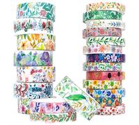 AOAPMN Fiori & Piante Washi Tape Set - 23 Rotoli Masking Decorativo Flowers Nastro per Scrapbooking, Bullet Journal, Artigianato Fai-da-Te, Confezioni Regalo - Largo e Stretto (8/15 mm)