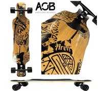 AOB Tribal Curves Completo Longboard Drop Through Twin Tip Bambù 38'' Cruser