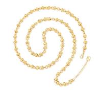 Aobei Pearl 18K oro collana a catena lunga per le donne Chunky annodato Chain Link collana regolabile geometrica aperta catena Layering gioielli 33.5" + 2 "