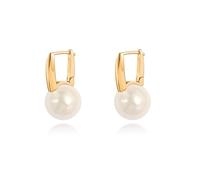 Aobei Pearl Boho Perle Goccia Oro Hoop Lever Back Orecchini per le Donne 18k Oro Placcato Bianco Simulato Orecchini Perle per Gioielli di Nozze Regalo