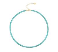 Aobei Pearl Minimalista Turchese Choker Blue Howlite Seed Beaded Collana Bohemian Gemstone Gioielli per le Donne 15"
