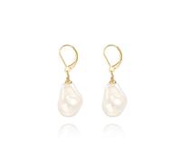 Aobei Pearl Orecchini di perle barocche 18K placcato oro Leverback Dangle Stud Orecchini di perle irregolari per le donne delle signore