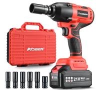 AOBEN Cordless Impact Wrench 1/2 Inch, Power Impact Gun Kit, Max 600N. M/450Ft-lbs High Torque Impact Driver for Car RV Tire, 4.0Ah Battery, Charger, 6 Sockets & Storage Tool Case