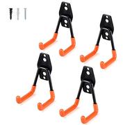 AOBEN Ganci da garage resistenti, ganci in acciaio per garage, ganci per attrezzi multiuso e ganci combinabili per montaggio a parete per organizzare scale, sedie e strumenti pesanti (piccola U, 4