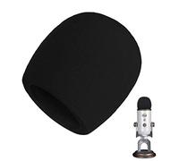 AOBETAK Spugna Filtro Antipop per Microfono,Antivento Schiuma Pop Filter per Microfono a Condensatore Blue Yeti,Yeti Pro,Colore Nero