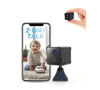 AOBOCAM Mini Telecamera Wifi, 150 Giorni di Standby Mini Telecamera 4K HD/Conversazione Bidirezionale/Rilevamento del Movimento AI Telecamera Wireless Wi-Fi Interno (black 1)