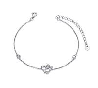 AOBOCO Bracciale stetoscopio in argento sterling 925 con ciondolo a forma di cuore, regalo per cerimonia del camice bianco per donne, infermiere, dottoresse e studenti di medicina - Bianco