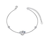 AOBOCO - Braccialetto con stetoscopio per donne, in argento sterling 925, con ciondolo a forma di cuore e cristalli di pietra natale, ideale come regalo per infermiere, dottoresse e studentesse di
